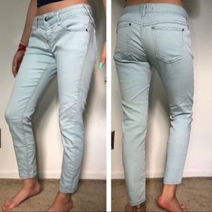 FREE PEOPLE Light Blue Low Rise Skinny Jeans